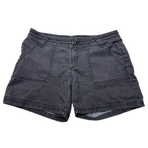 Prana Tess Organic Cotton Charcoal Gray Lace Print Shorts Size 8